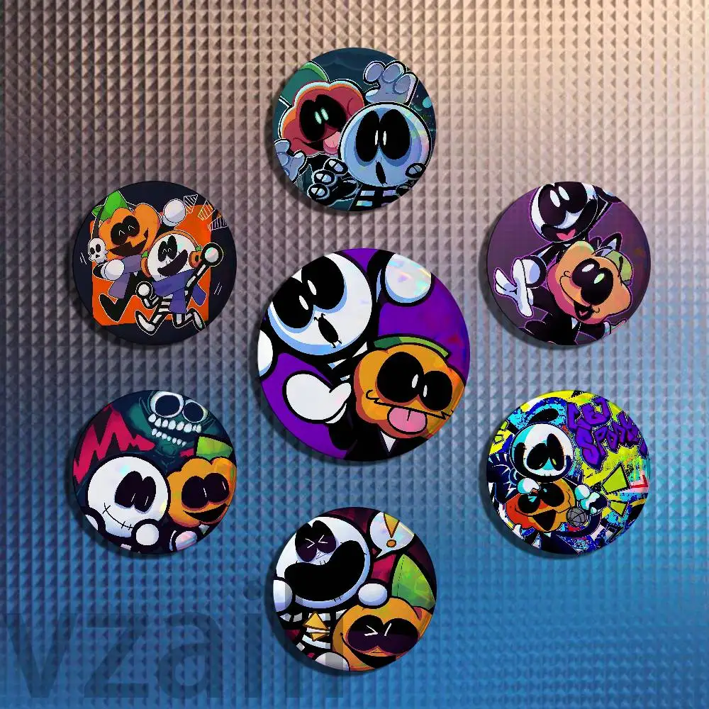 S-Spooky Month S-Skid P-Pump Button Pin Single Pack Anime Merch for Ita Bags Badge Collectible Buttons TH