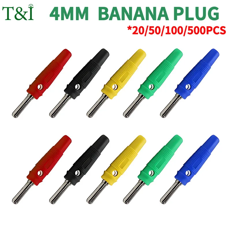 4mm Banana Copper Plug Solderless Screw Connection Cable Speaker Audio Plug 7-pin Lantern Type Power Test Plug Terminal