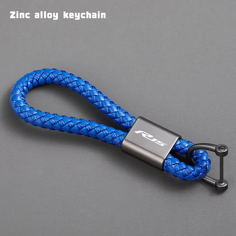 Suitable for Yamaha YZF R15 YZFR15 R15 V3 YZF-R15motorcycle keychain leather rope horseshoe buckle personalized logo accessories