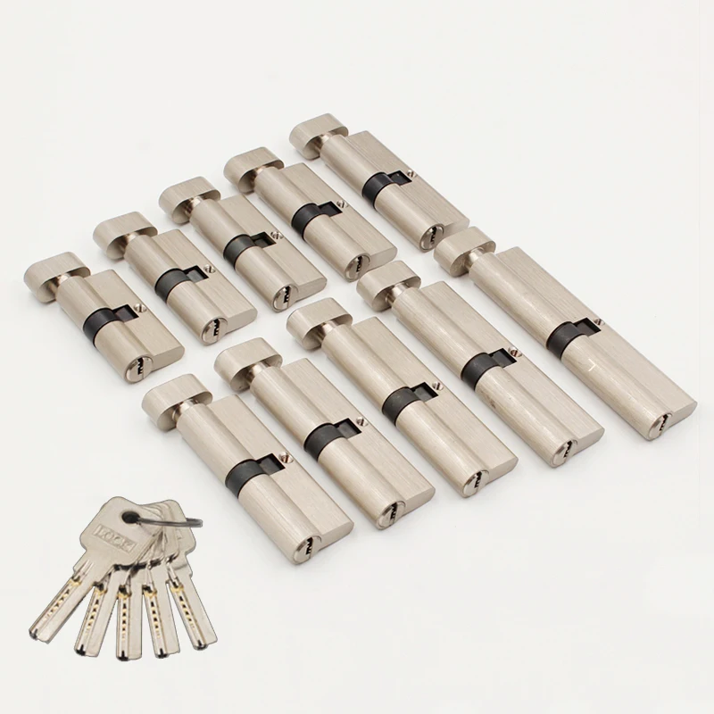 

В наличии, 1 шт., твердый латунный европейский врезной цилиндр дверного замка, черный, большой тыквенный, одинарный открытый замок, сердечник замка, галловые запасные части + ключи