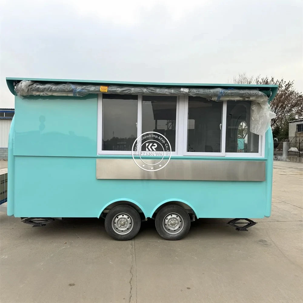 

Street Mobile Bakery Fast Food Trailer Fully Equipped Ice Cream Cart Coffee Kiosk Concession Food Truck With Full Kitchen