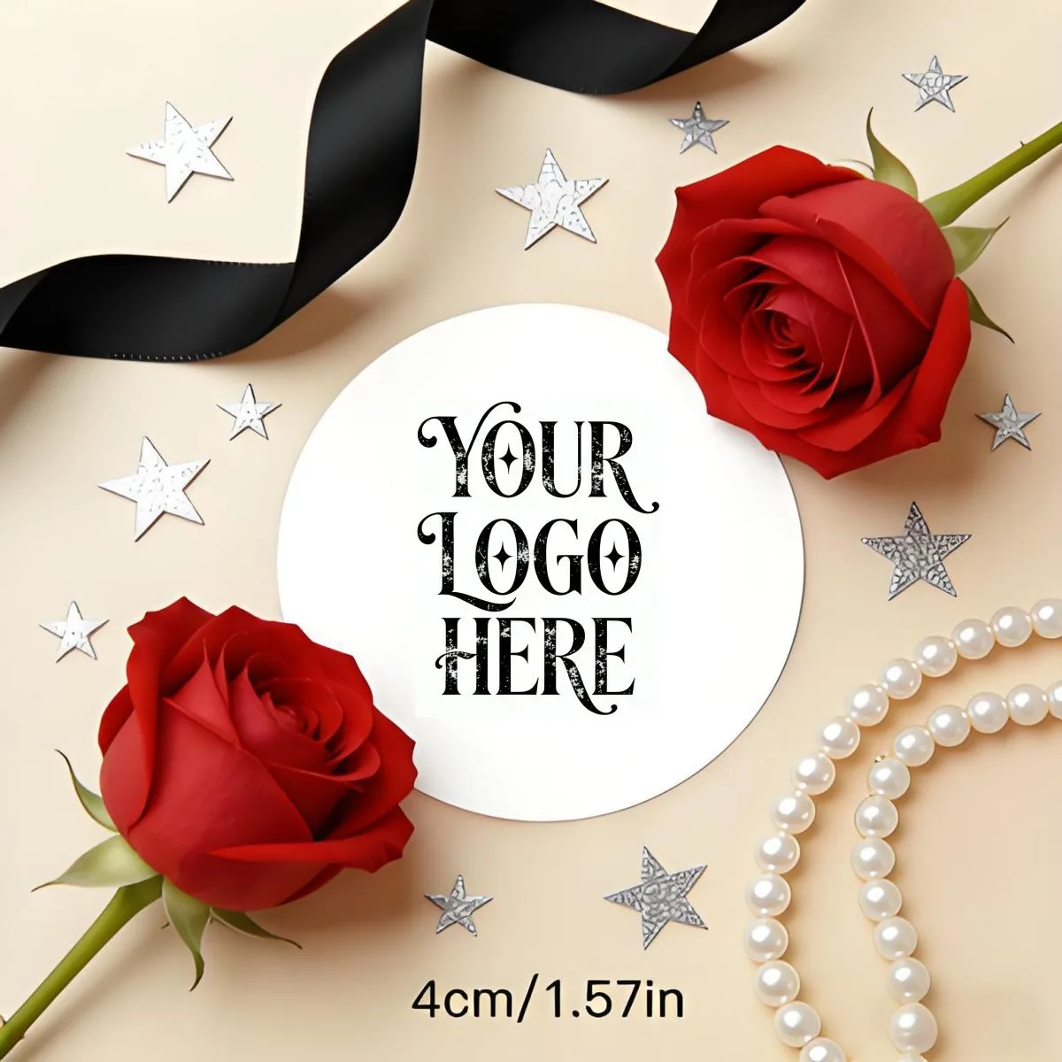 

Personalized Round Circle Label Stickers Custom Name Date Thank You Stickers For Bridal Shower Party Favors