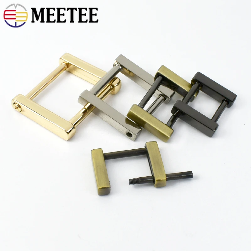 4/10Pcs 13/16/20/25mm Metal Square Buckle Removable Screw Ring Clasp Bag Strap Belt Collar Hook Buckles DIY Hardware Accessories