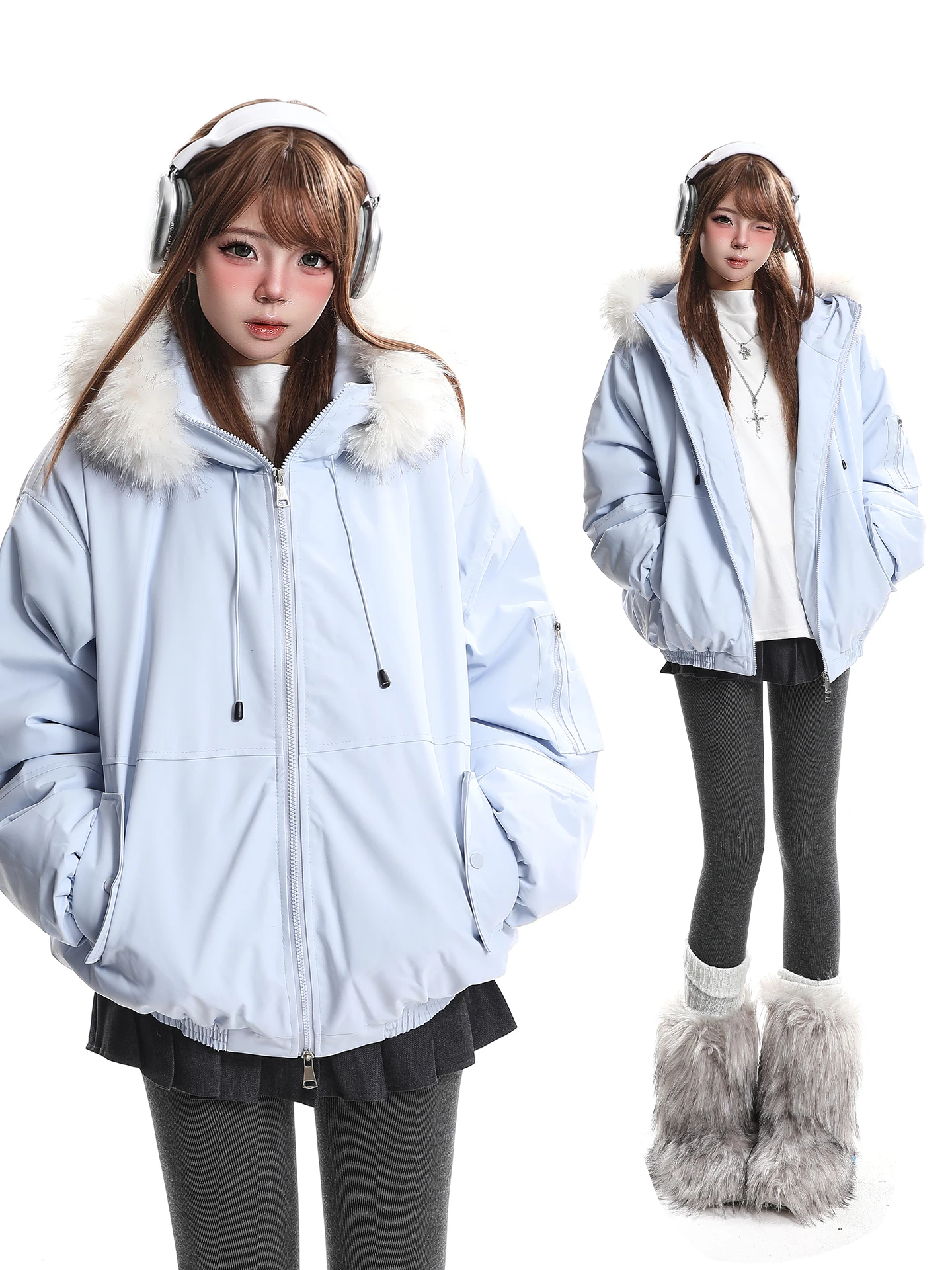 

Корейская повседневная утепленная хлопковая куртка с капюшоном для женщин, зимняя верхняя одежда, теплая морозостойкая парка, уличный стиль, свободный крой