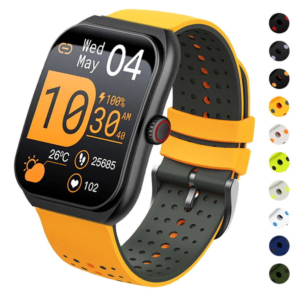 22mm Silicone Band For COLMI M42 P81 P82 Sports Bracelet Accessories For COLMI P86 C81 I30 V76 Soft Smartwatch Strap Replacement
