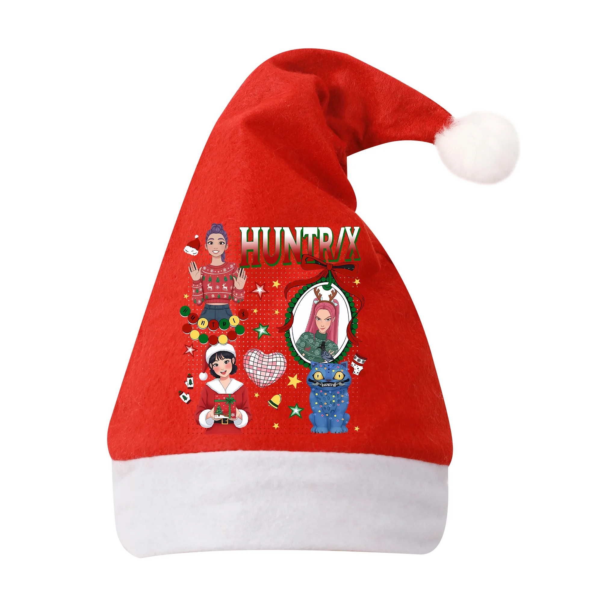 KPop شيطان الصيادين عيد الميلاد قبعة الكبار الطفل القبعات الكرتون المطبوعة قبعات عيد الميلاد اكسسوارات الفتيات الفتيان عطلة لوازم الحفلات هدية