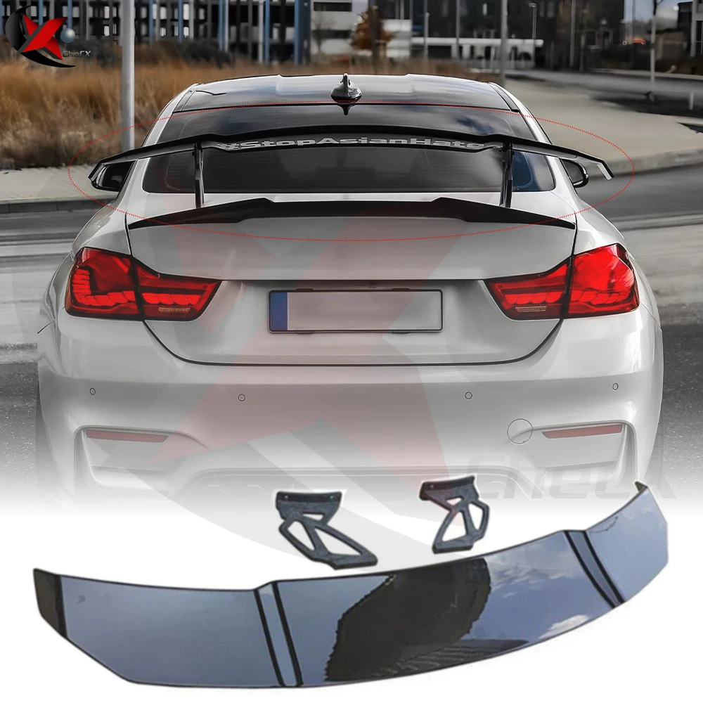 For BMW 4 Series M4 F32/33/34/35/36 F82 F83 2014-2020 Modified V-Style True Carbon Fiber Rear Spoiler Trunk Lid Aerodynamic Kit