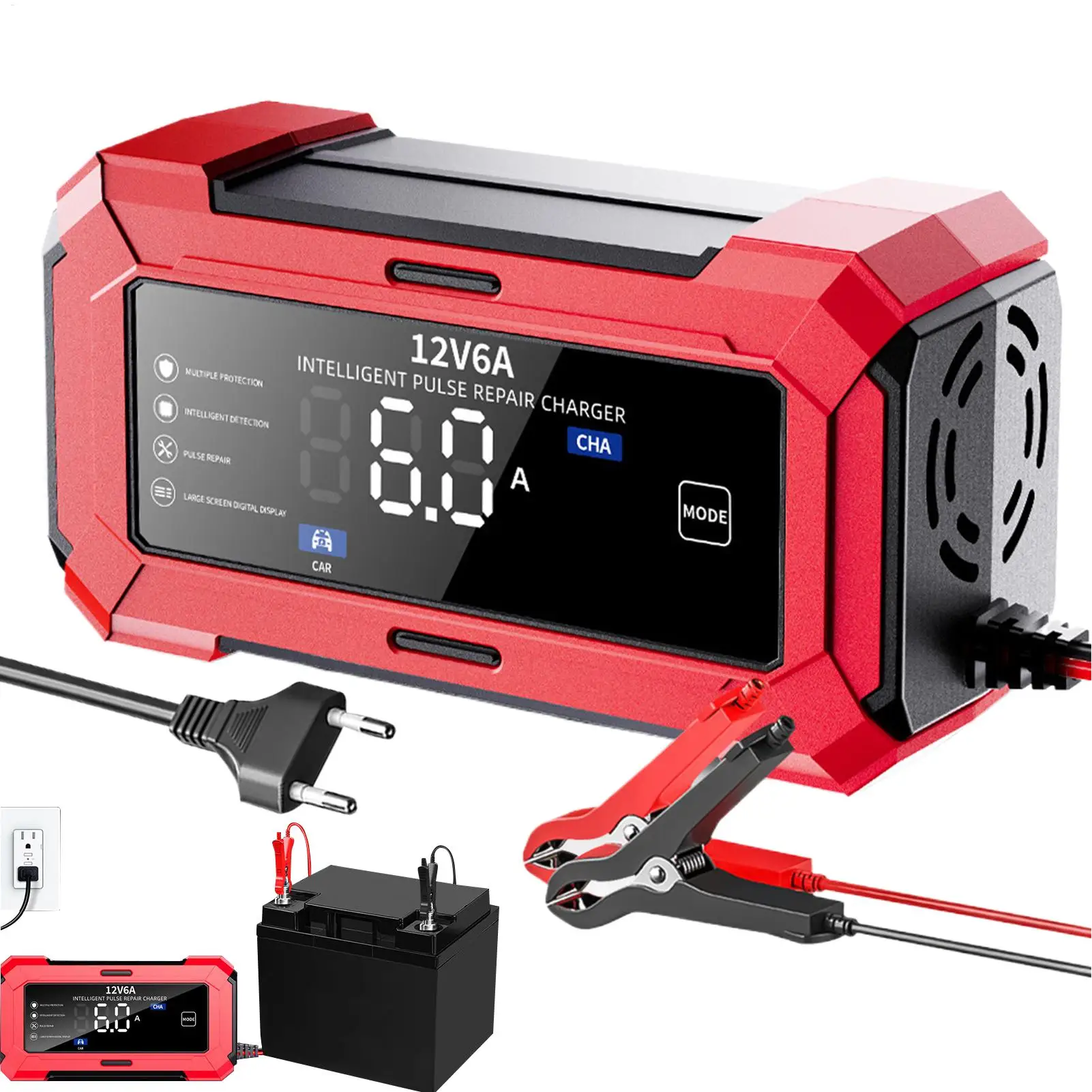 

Автомобильное зарядное устройство 12 В, автомобильное зарядное устройство для трюков, автоматическое отключение/выключение, автомобильный поддержатель для обслуживания грузовиков, автофургонов