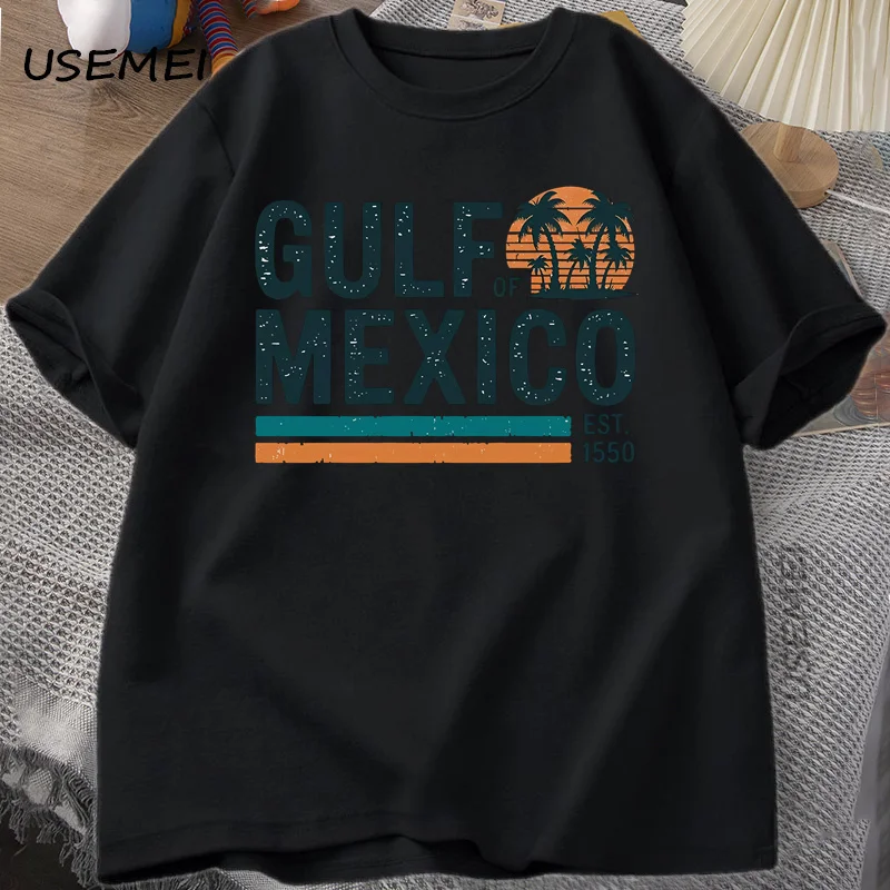 Gulf of Mexico Est T-shirt Texas Alabama Mississippi Florida Beach T Shirt Trending Mexico Lover Gifts Clothes Cotton Streetwear