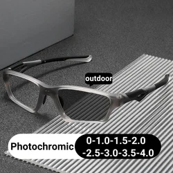 Luxury Outdoor Color Changing Minus Sun Glasses for Women Men Vintage Blue Light Blocking Photochromic Myopia Eyewear Diopter