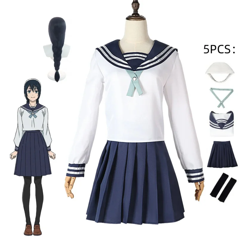 Anime Jujutsu Kaisen Amanai Riko Cosplay Costume parrucca donna uniforme scolastica camicia gonna accessorio Sailor Suit Halloween Party