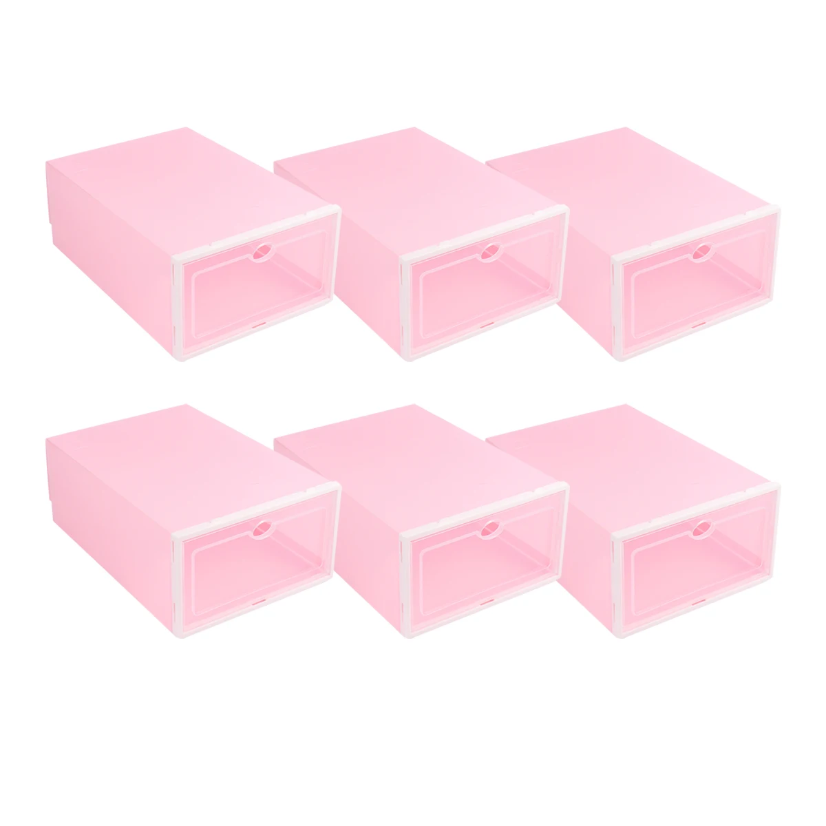 

6 PCS Thickened Transparent Shoe Box Container Shoes Storage Bin Stackable Racks