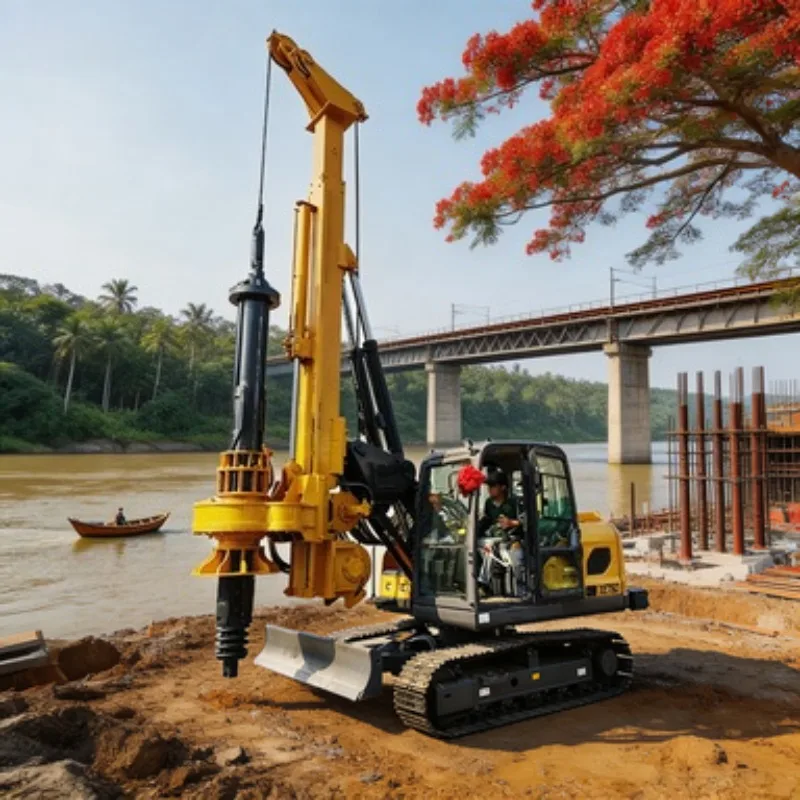 Heavy Duty Rotary Drilling Rig Crawler Drill Rig Borehole Equipment 220kNm Torque 70m Depth for Infrastructure Project
