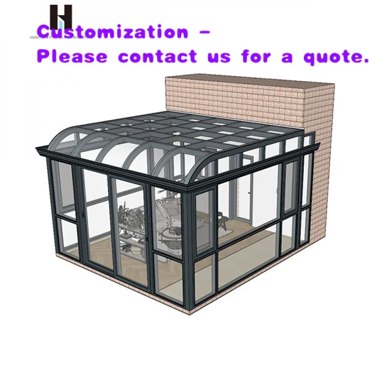 custom.HANNOVER Luxury Top Quality Modern Double Glazed Aluminum Sunroom Greenhouse Soundproof Sunrooms Glass Houses Prefabricat