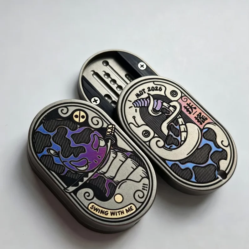 Fuyao Titanium Alloy EDC MIX Push Slider Rhythm Pro Track MIX Push Card EDC Decompression Toy Desktop Decoration