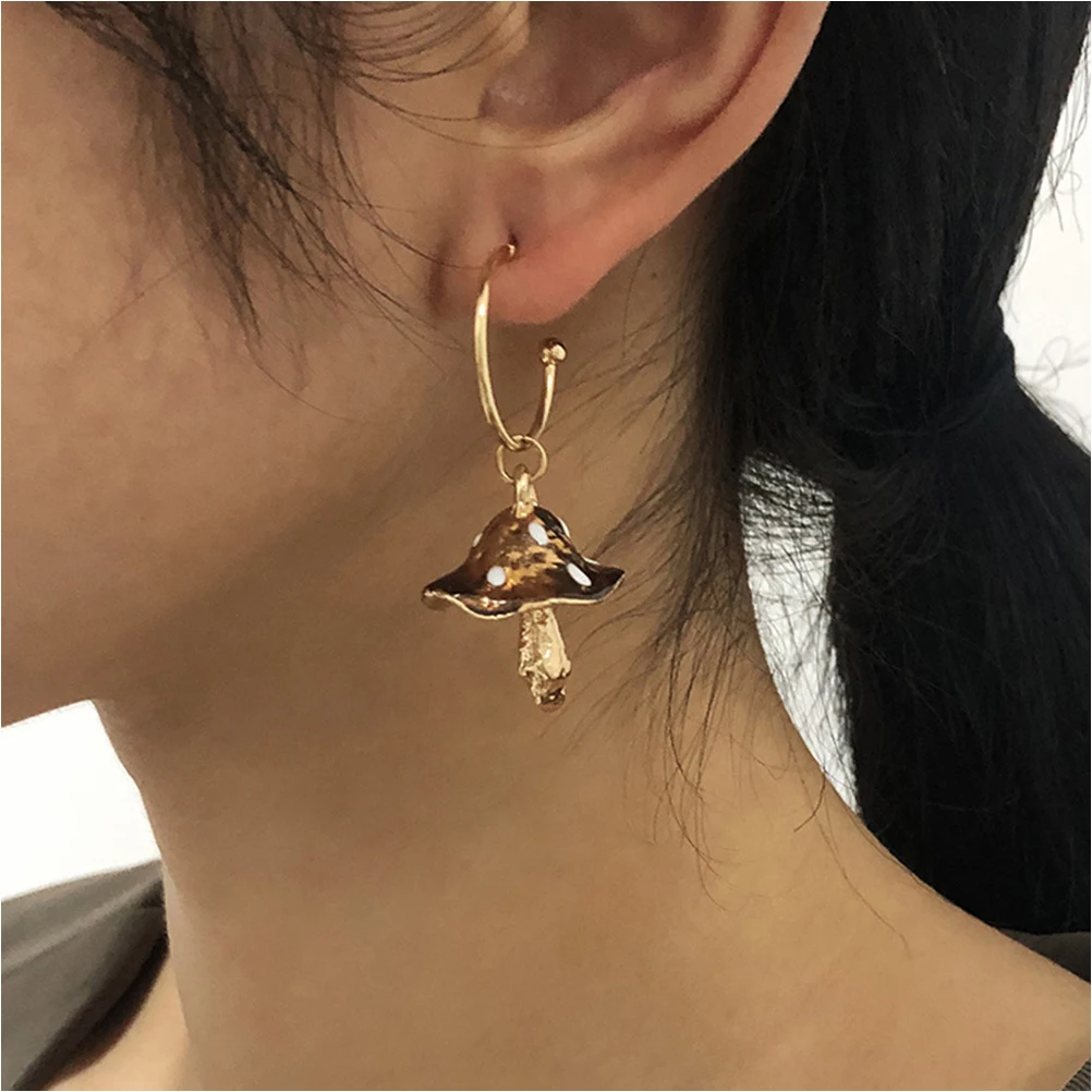 

Mushroom Earrings Trendy Funny Fashion Jewelry Aesthetic for Women European and American