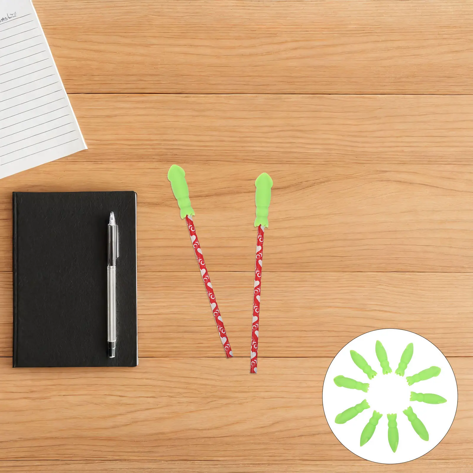 

10 шт. силиконовых насадок на карандаш в форме кальмара для сенсорной оральной моторики, защита наконечника карандаша, топпер для карандаша, для концентрации внимания в классе