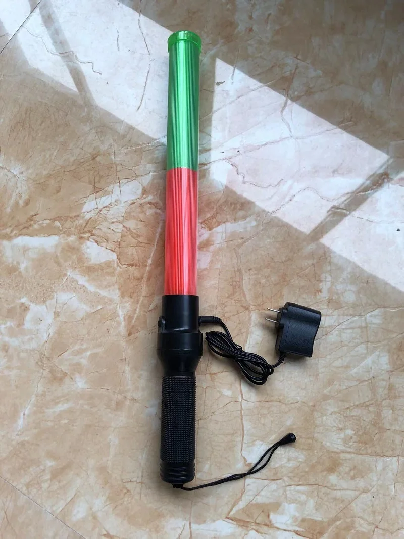 Recarregável LED piscando, Road Traffic Signal, Warning Wand, PVC, Double Color, Polícia Ref Baton, Safety Command Tool, 54 centímetros