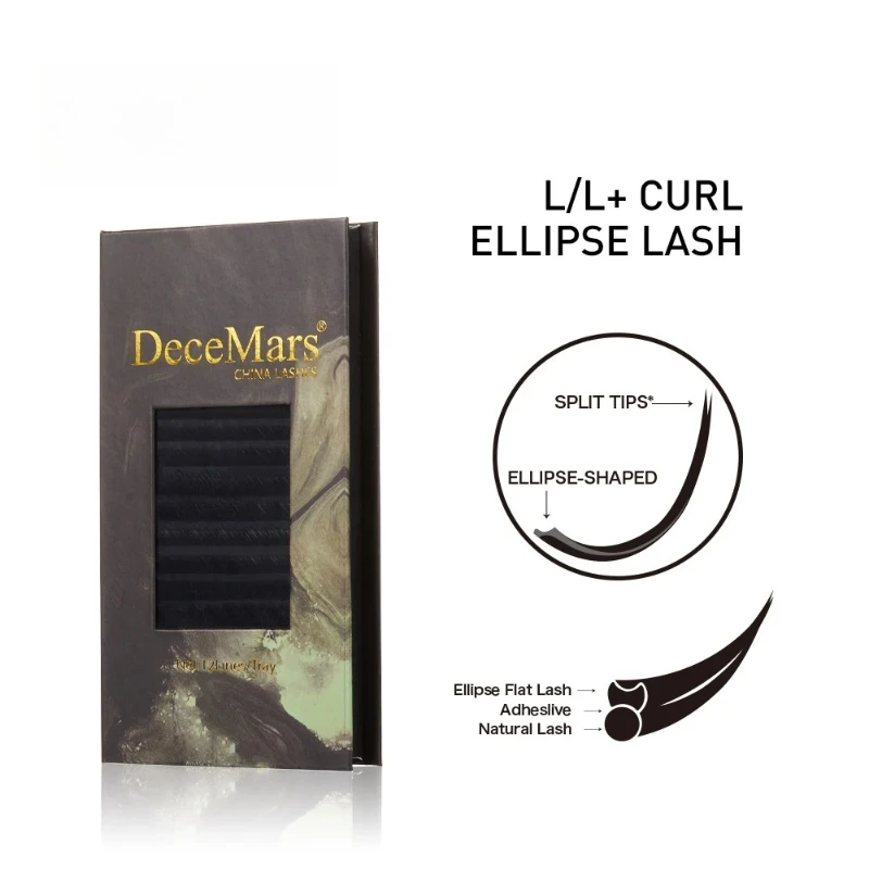 Flat Hair Grafting Eyelashes L/L + Curvature Natural Curl Slender Root Eyelash Special 12 Rows /Tray