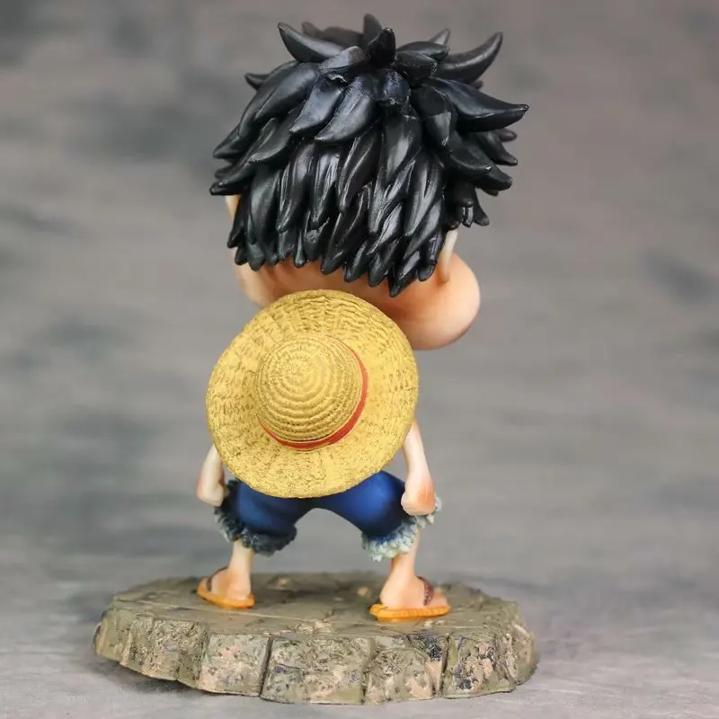 Hot Anime Een Stuk Figuur Luffy Q-Versie Nemen Een Kloppend Pvc Action Figure Model Cartoon Standbeeld Collectible Kinderen speelgoed Gift