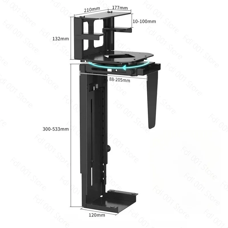 Host Bracket Lifting Table No Punching Computer Case Hanger Suspended Hanging Host Computer Hanger Side Clamping