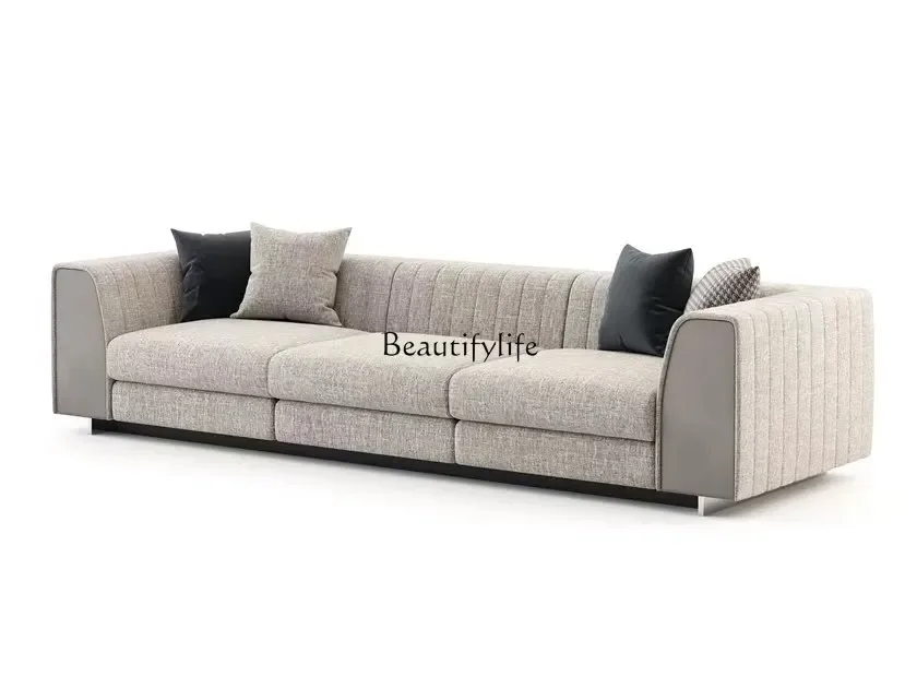 

yj21 Italian Style Light Luxury Villa Clubhouse Living Room Fashionable Two or Three Seater Leather Fabric Sofa Designer