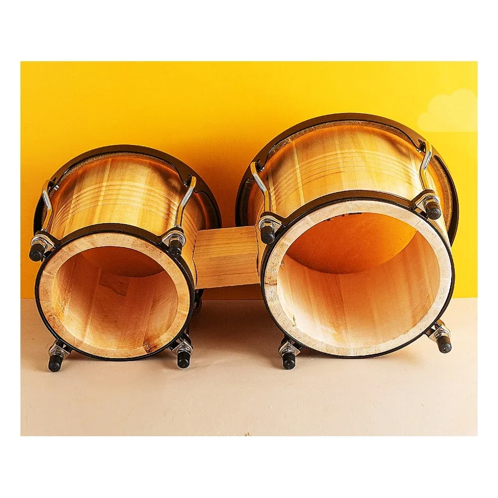 Professional Wooden Bongos TL-BD 7\"+9\" With Cowskin Drumhead Adult & Kids Bon…