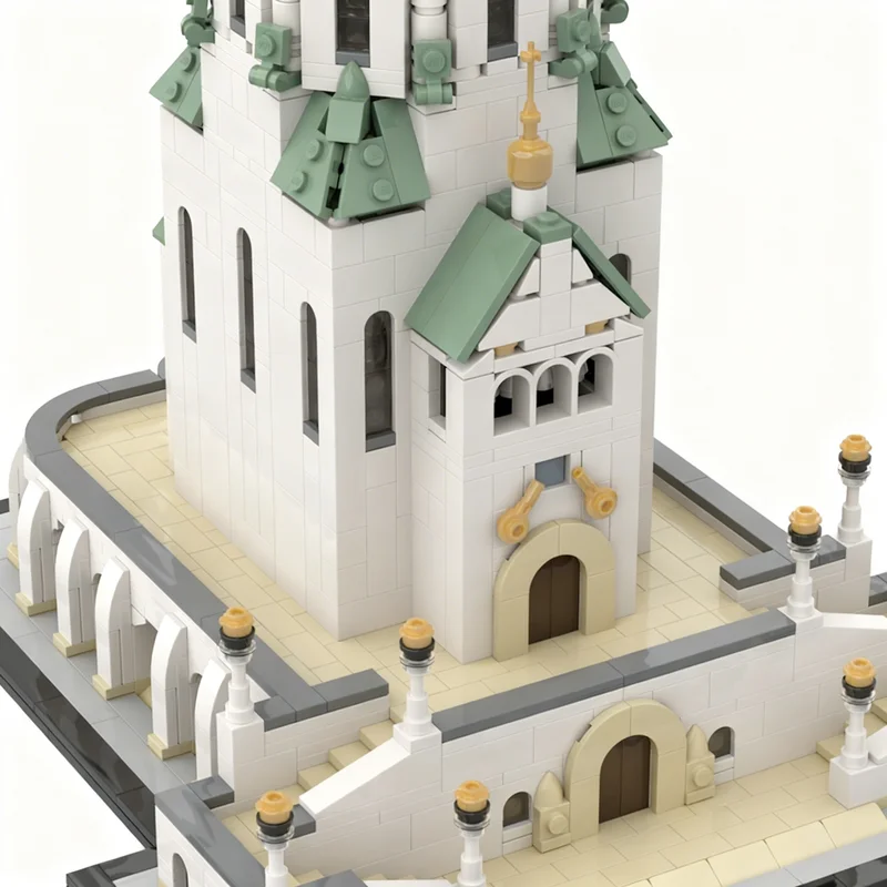 2222pcs MOC Russian Memorial Church - Leipzig Architecture Model Building Blocks Christmas Gift Construction Creative Art 3D