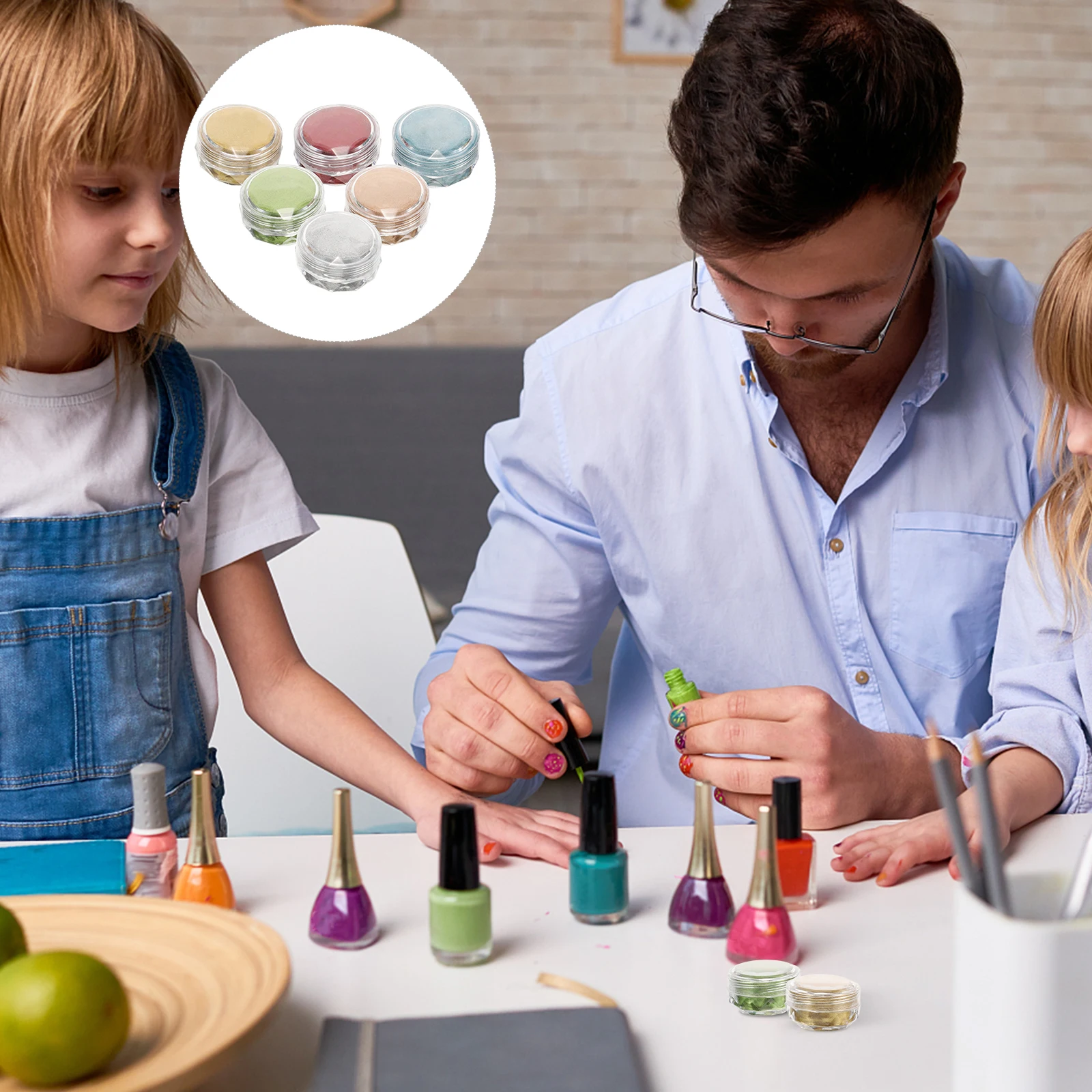 Miroir hexagonal à couleur changeante, 6 pièces, décorations artistiques à paillettes, poudre scintillante pour manucure, ongles artificiels naturels, fournitures pour ongles