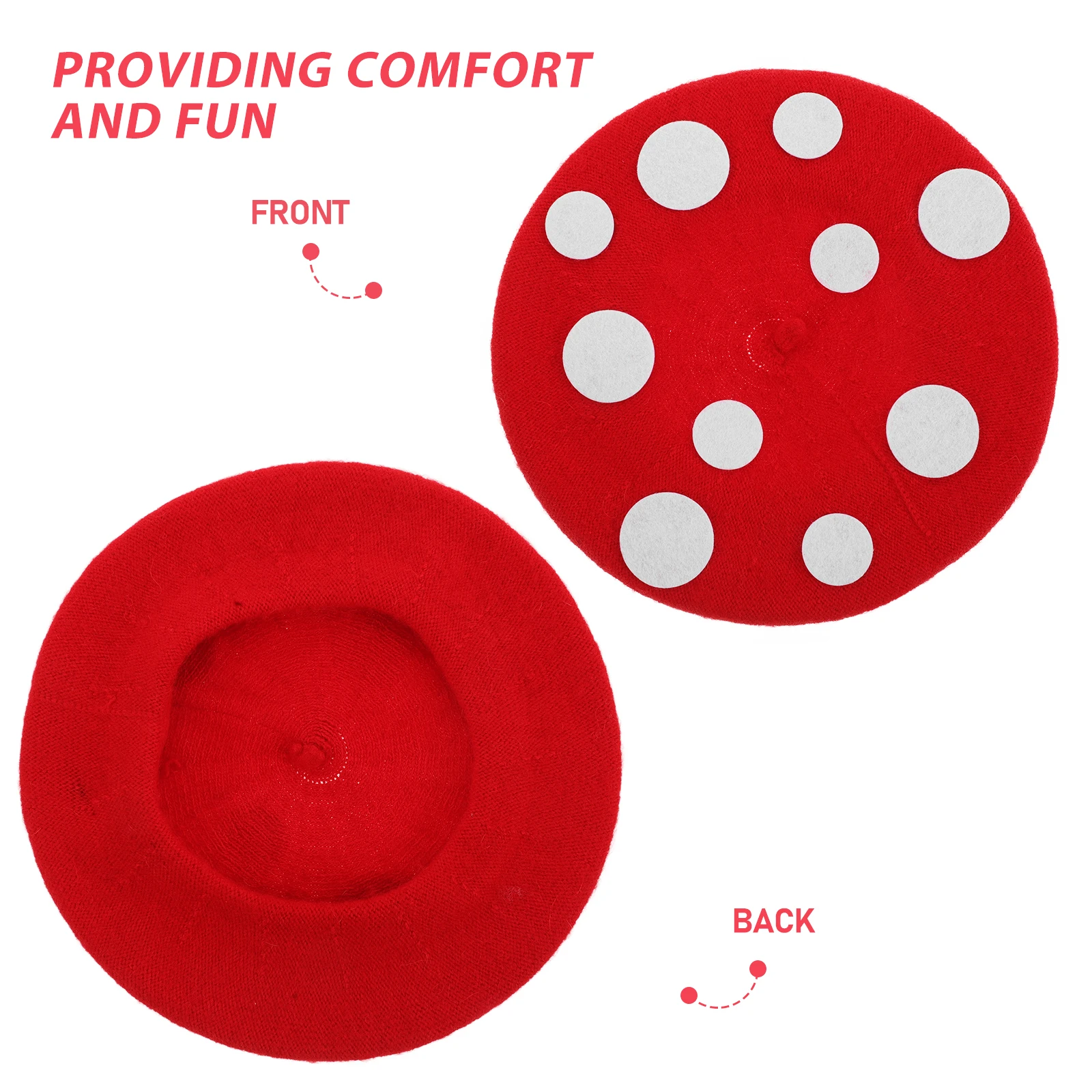 

1pcs Mushroom Wool Beret Fashion Party Hat Durable Comfortable Warm Unique Design Playful Decoration Adjustable Fit For Cosplay