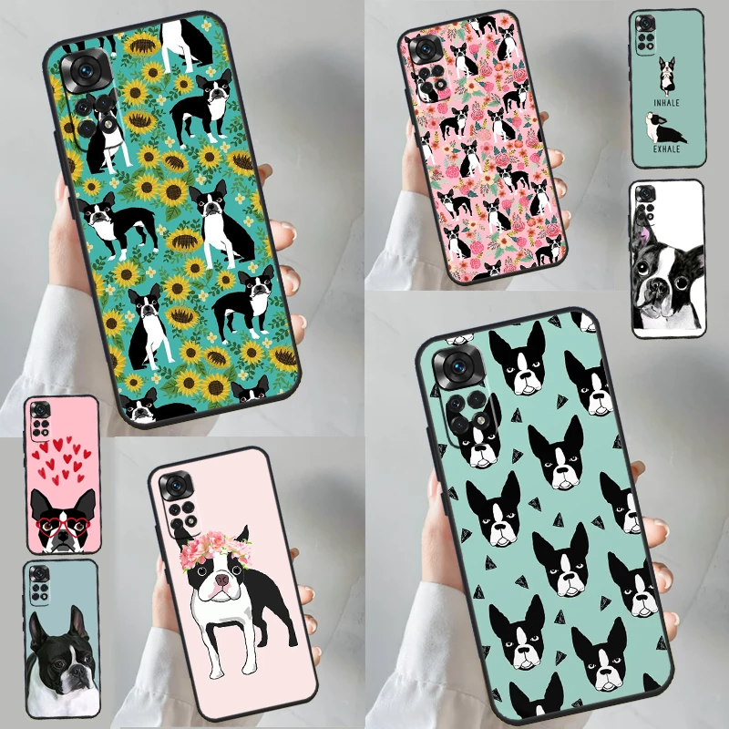 Boston Terrier Dog Case For Xiaomi Redmi Note 13 11 10 9 8 12 Pro Plus 12S 11S 10S 9S 10A 9C 10C 12C 13C Funda