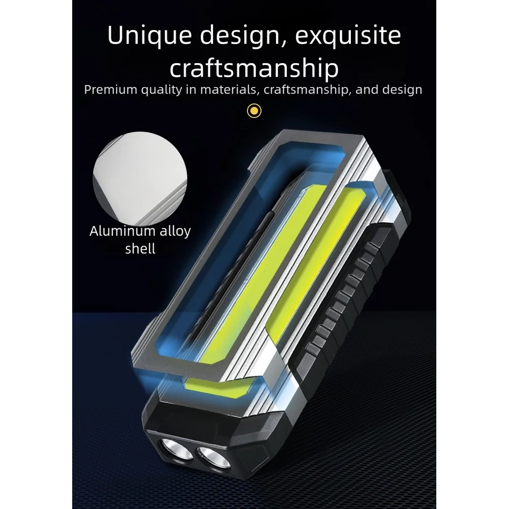 

Multifunctional LED Work Light For DIY/Outdoor Use USB Charging Magnetic Base COB Strong Light 1000 Lumens 7 Lighting Modes