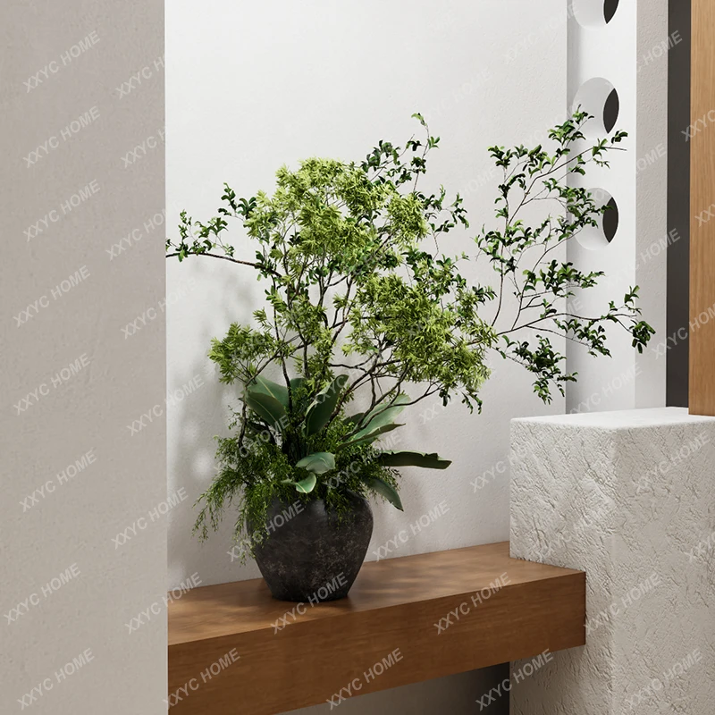 

Декоративное зеленое растение, мягкий декор для интерьера, цветочная композиция для входной зоны, универсальное цветочное украшение, искусственный цветок.