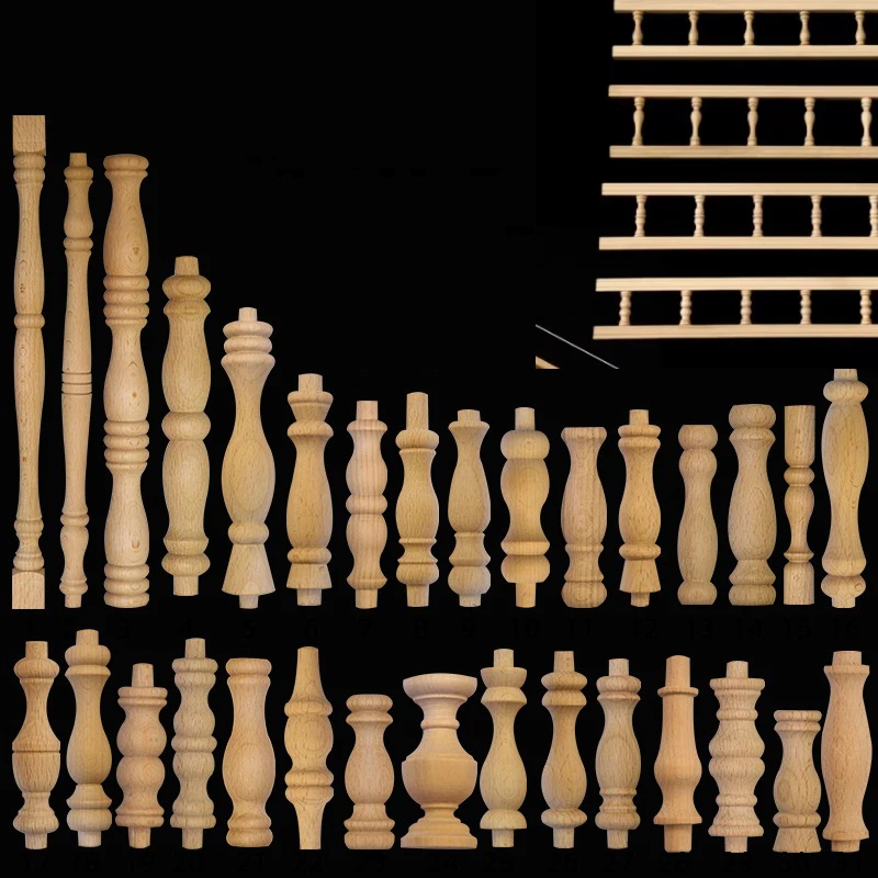 

Covered Bridge Solid Wood Small Gourd Pillars Wine Fence Home Decoration Accessories Cabinet Support Column Applique