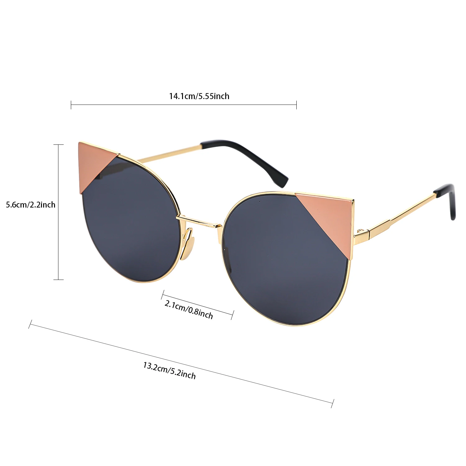 Women's Cat Eye Sunglasses Fashion Stylish Metal Frame High-Quality Eyewear UV Protection For Daily & Party Wear