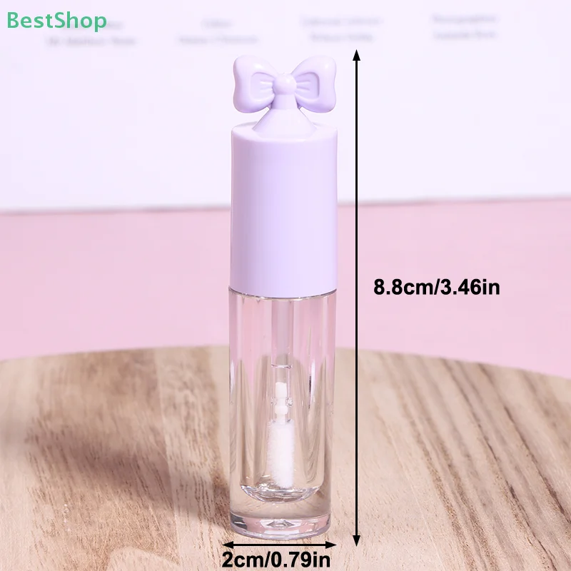 ♥ ♥ ♥ 空リップグロスチューブ 2.5ml リボンヘッド リップグロスチューブ 透明ボトル 詰め替え式リップスティックボトル