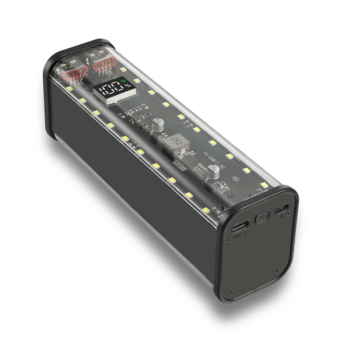 RONXII 8x18650 DIY パワーバンクケース PD22.5W LED スクリーンバッテリー収納シェル Huawei 社 Xiaomi 高容量ポータブル充電