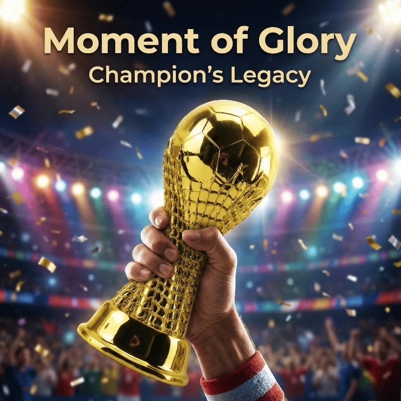 20cm School Sports Meeting Football Match Best Player Trophy Golden Ball Award Souvenir for Competition Celebration