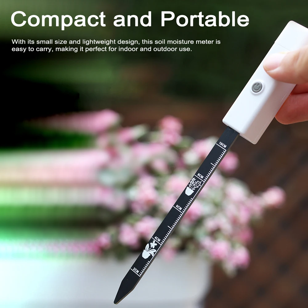 Portable Soil Moisture Tester Home Gardening Plant Light Alarm Soil Humidity Monitor Soil Hygrometer Soil Moisture Tester