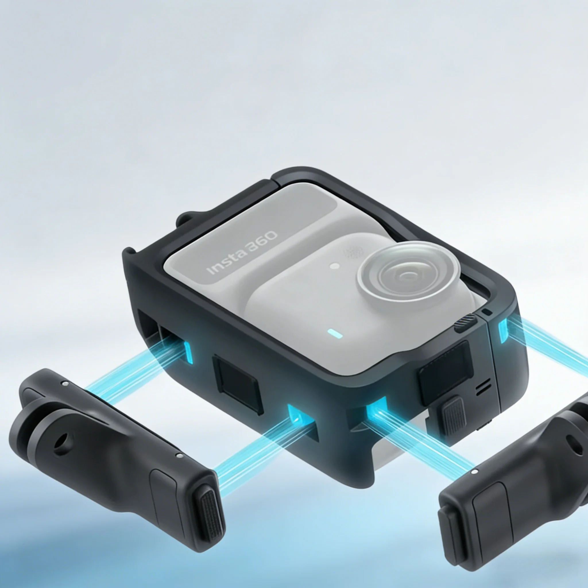 多機能拡張フレーム、insta360-go-ultra用、完全保護ケージ、デュアルクイックリリース、コールドシューマウント