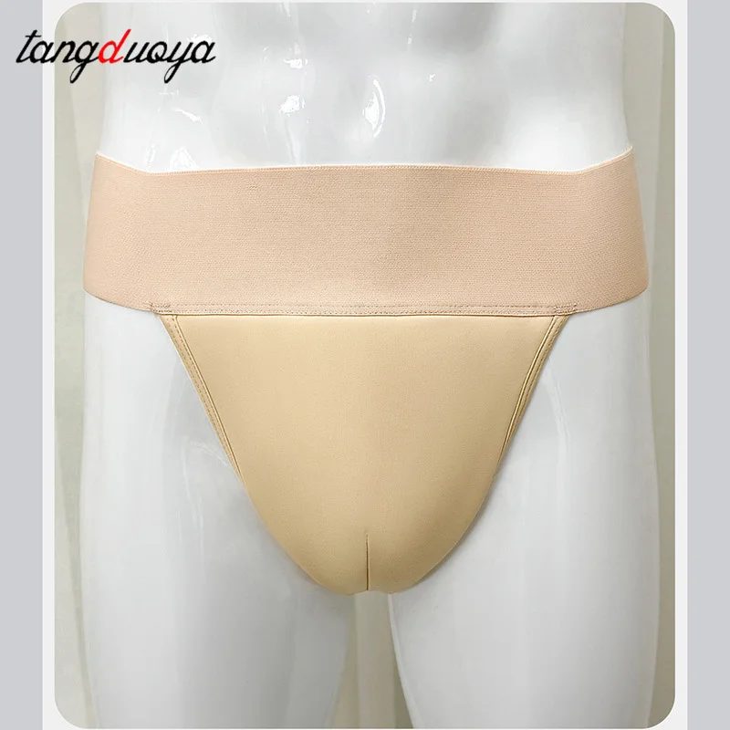 ثونغ الرقص للرجال للجمباز مع حزام خصر مطاطي عريض وبطانة مزدوجة الطبقات ملابس داخلية داعمة باليه