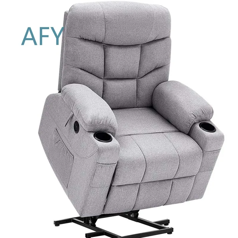 Electric Lift Recliner Chair for Elderly with Massage Heat Vibration Function Sofa for Seniors Comfortable Adjustable Seating