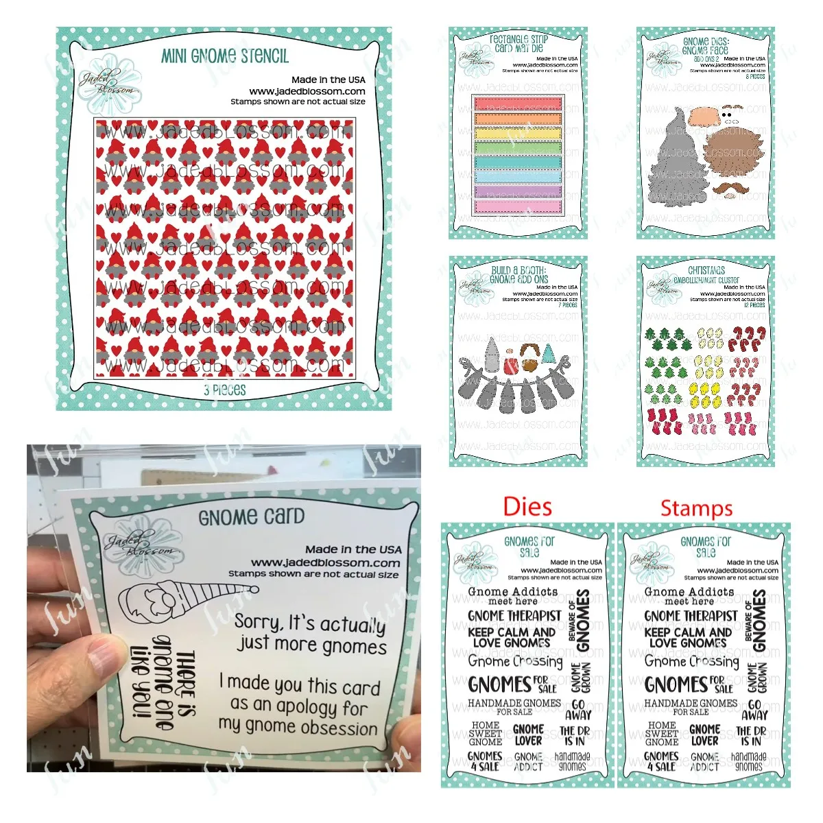 Strip Card Mat Die Mini Gnome Stencils Metal Cutting Dies Silicone Stamps Scrapbooking DIY Paper Embossing Crafts