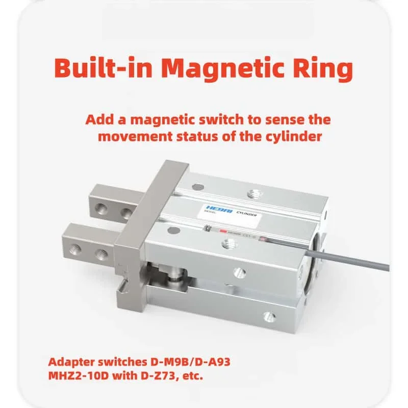 HFZ Parallel Finger Pneumatic Cylinder Air Gripper Small Clamp in Multiple Sizes 6/10/16/20/25/32/40mm for Industrial Use