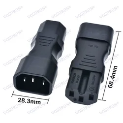 IEC 320 C14 Male To C15 Plug Female Power Adapter AC Adapter IEC 3Pole Male To Female Straight AC Converter 10A 250V*