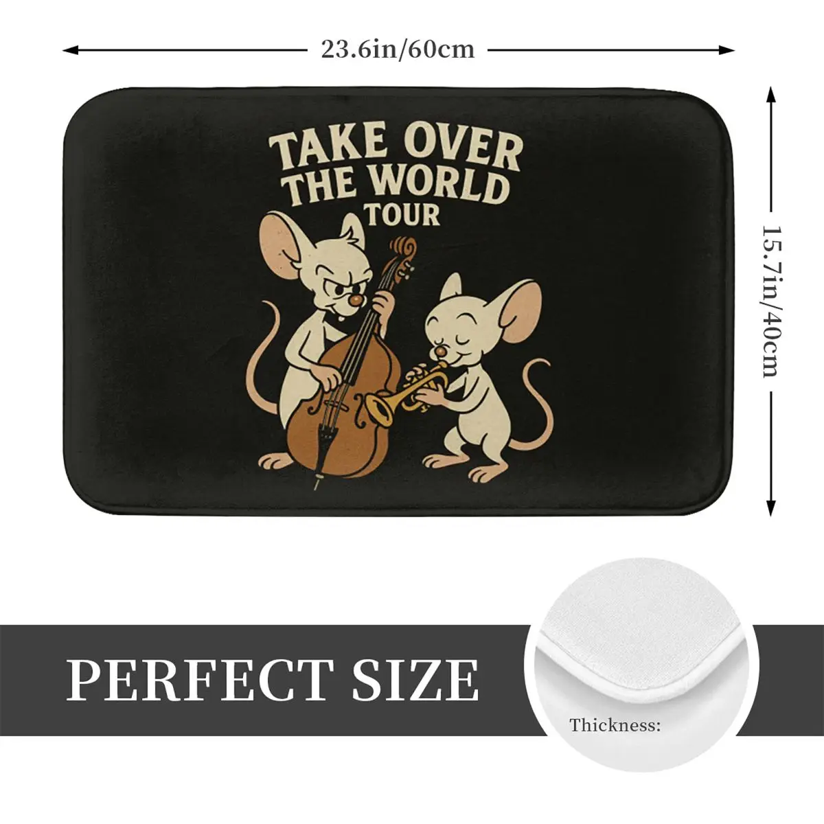 Cartoon Pinky And The Brain Take Over The World Tour Doormat Carpet Rug Kitchen Entrance Home Floor Mat for Balcony Footpad Mats