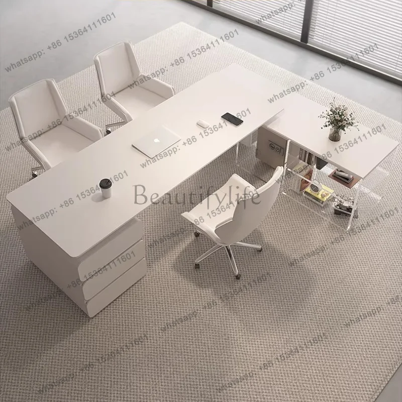 LX imple and Modern sintered stone Computer desk room  office and workstations Room desks l shaped
