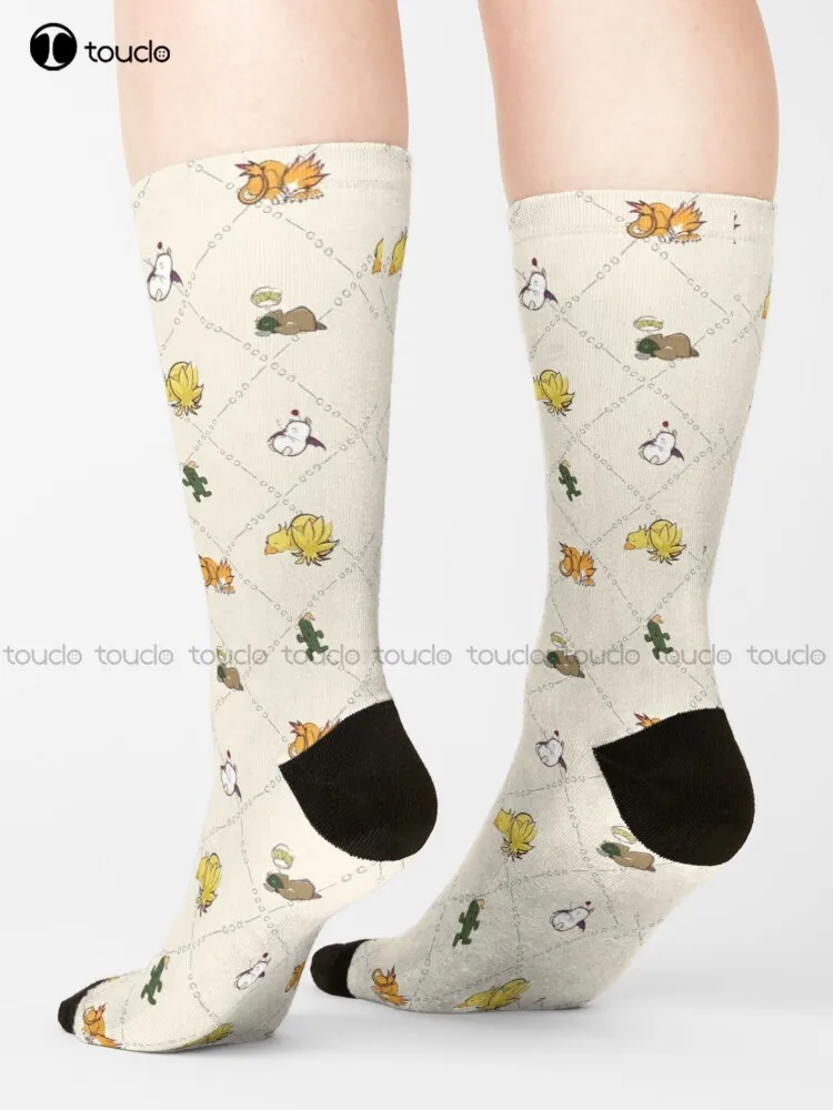 Sleeping Final Fantasy Critters Socks Custom Socks Personalized Custom 360° Digital Print Gift Harajuku Street Skateboard Socks