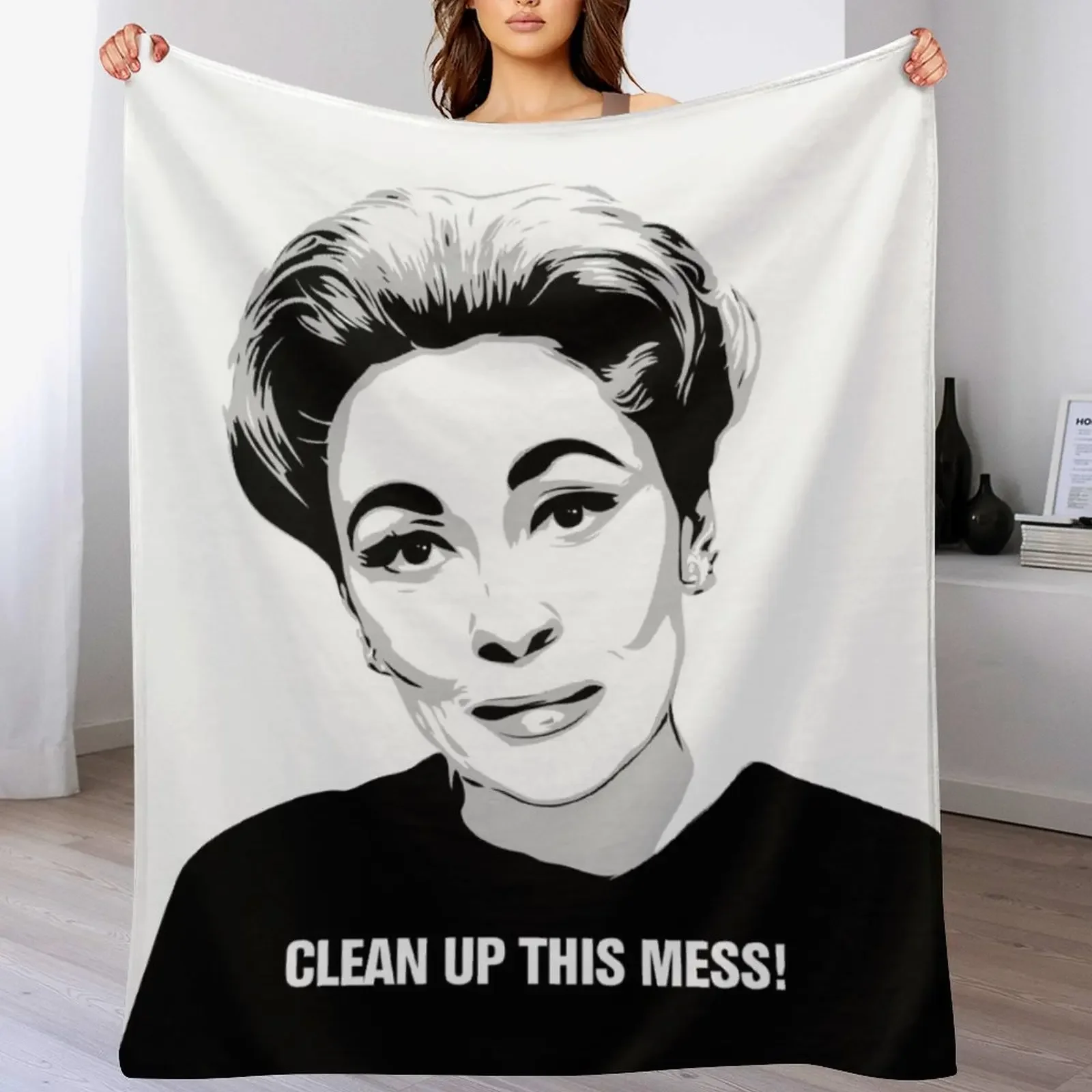 

Mommie Dearest Clean up this Mess! Pop Art Throw Blanket Soft Plush Plaid Thermals For Travel Soft Plaid Single Blankets