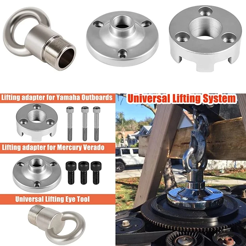 3pcs/set Universal Lifting System for Yamaha Mercury Verado Lifting Adapter with Bolts Lifting Eye Tool Yacht Boat Accessories